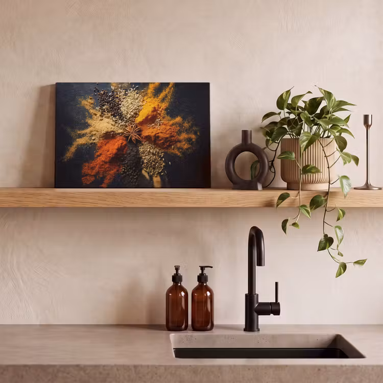 Canvas schilderij - Specerijen - Explosie - Oranje — 3