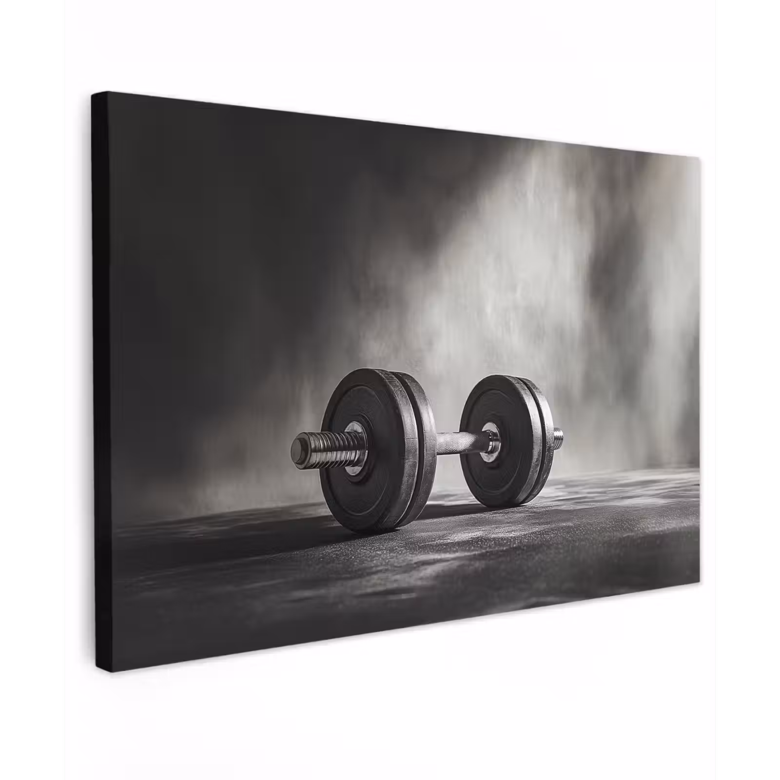 Canvas schilderij - Halter - Gewichten - Zwart — 1