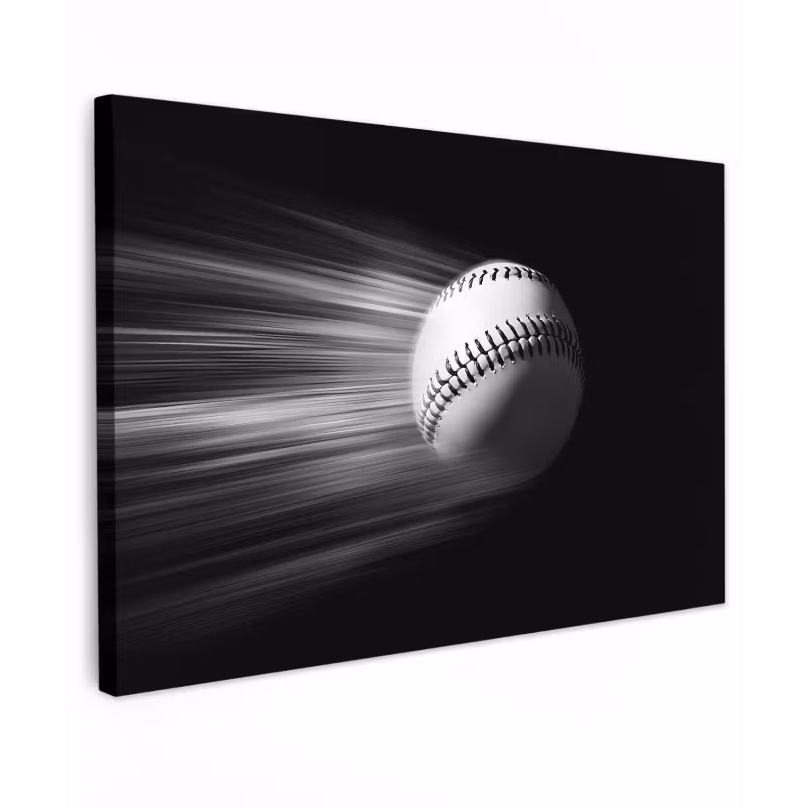 Canvas schilderij - Honkbal - Wit - Vliegt — 1