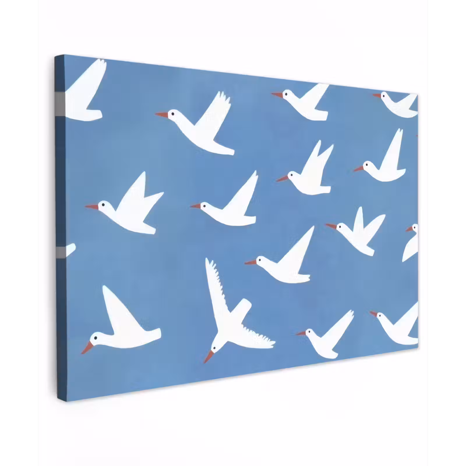 Canvas schilderij - Vogels - Wit - Patroon — 1