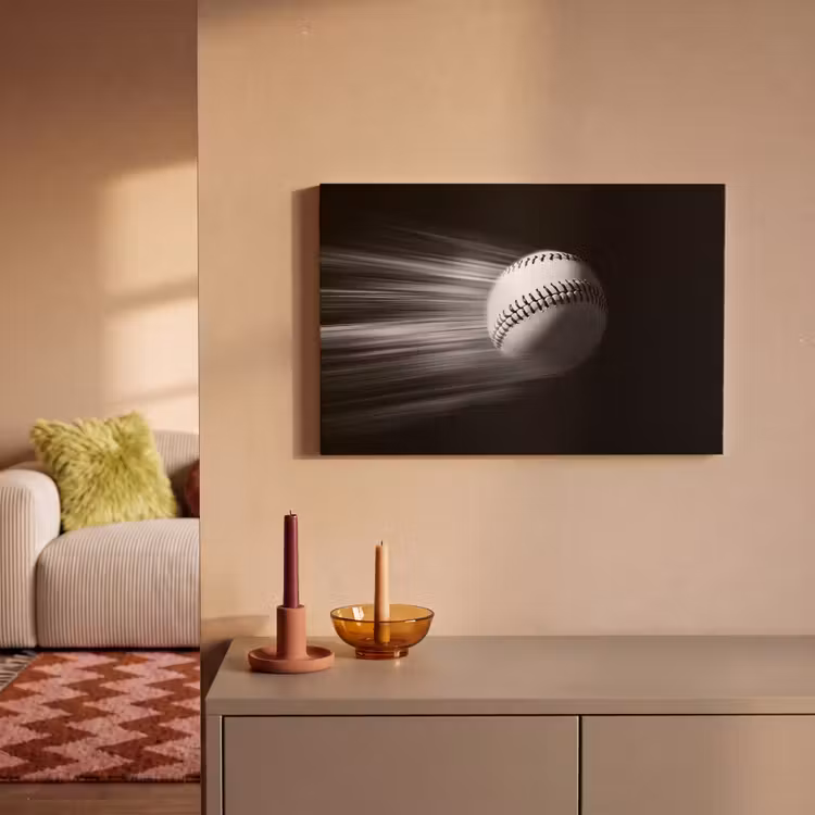 Canvas schilderij - Honkbal - Wit - Vliegt — 2