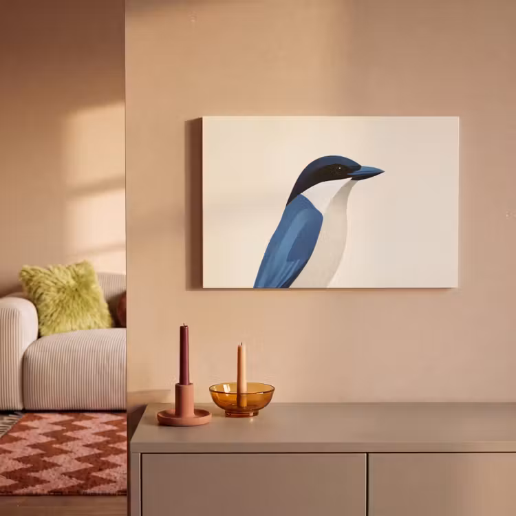 Canvas schilderij - Illustratie - Blauw - Vogel — 2