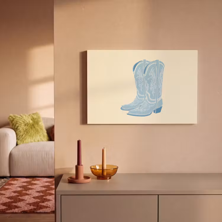 Canvas schilderij - Illustratie - Cowboylaarzen - Patroon — 2