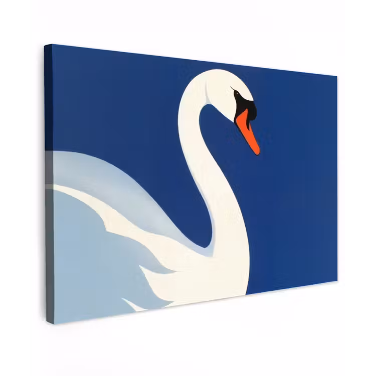 Canvas schilderij - Zwaan - Wit - Snavel - Illustratie — 1