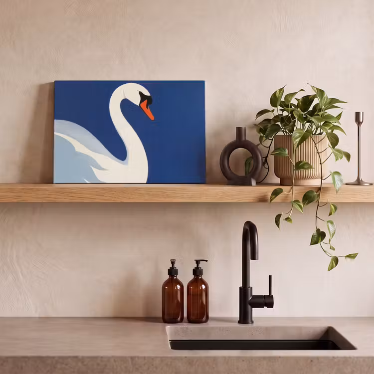 Canvas schilderij - Zwaan - Wit - Snavel - Illustratie — 3