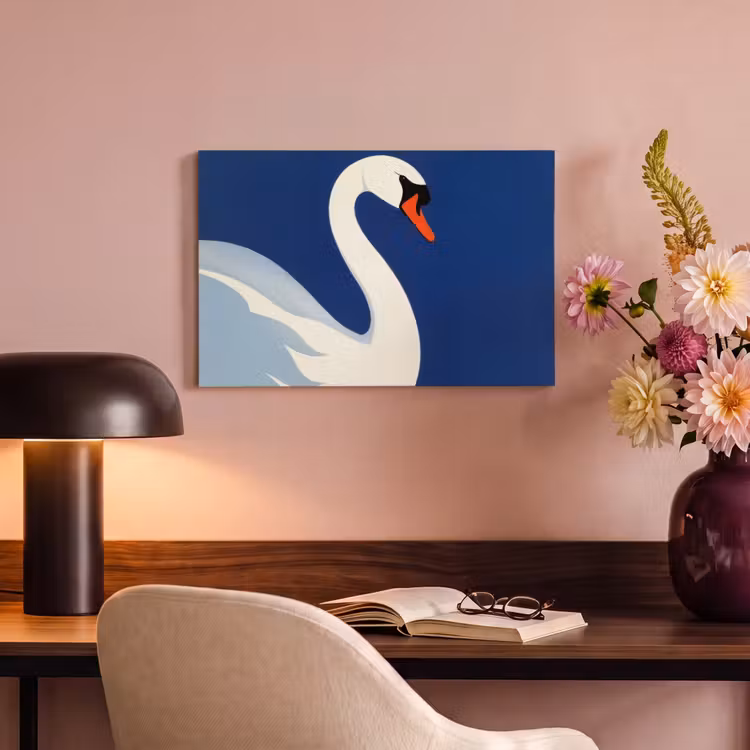 Canvas schilderij - Zwaan - Wit - Snavel - Illustratie — 4