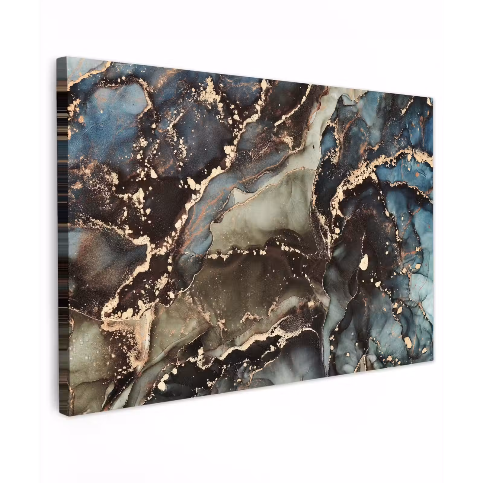 Canvas schilderij - Marmer - Goud - Groen — 1