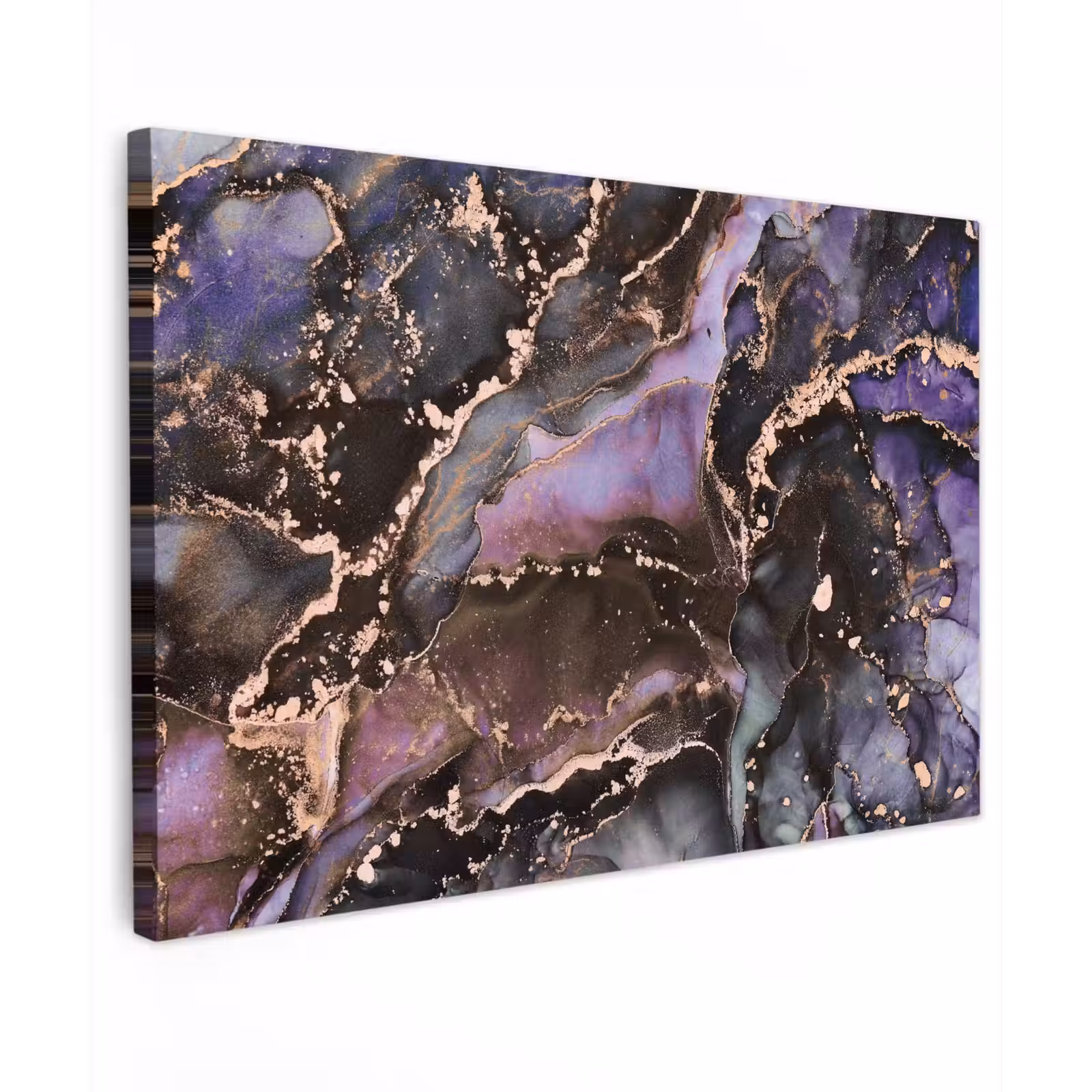 Canvas schilderij - Marmer - Goud - Roze — 1
