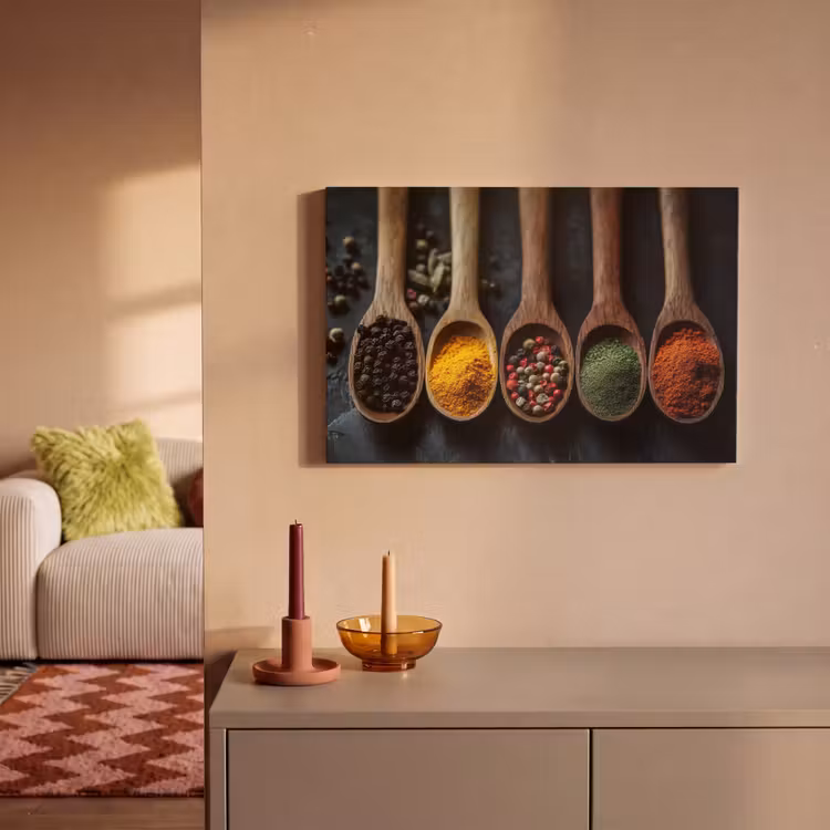 Canvas schilderij - Houten - Lepels - Specerijen - Kruiden — 2