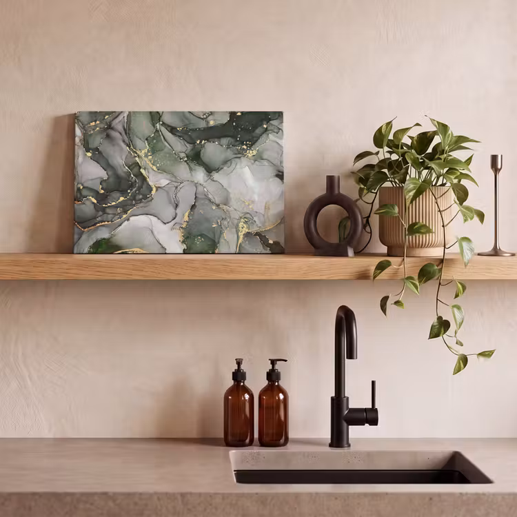Canvas schilderij - Luxe - Marmer - Groen — 3