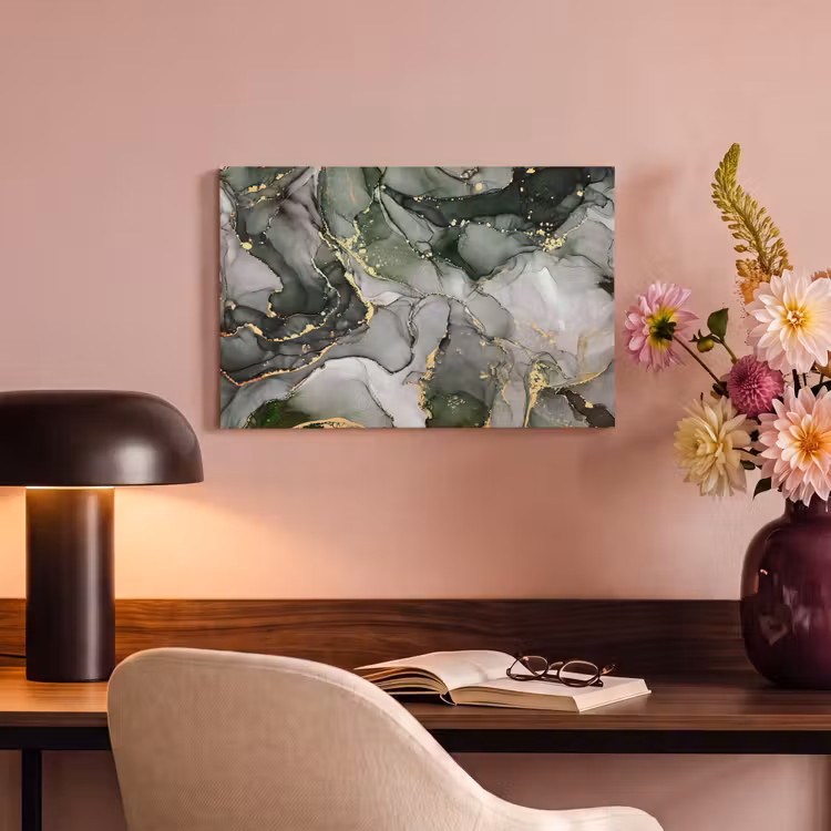 Canvas schilderij - Luxe - Marmer - Groen — 4