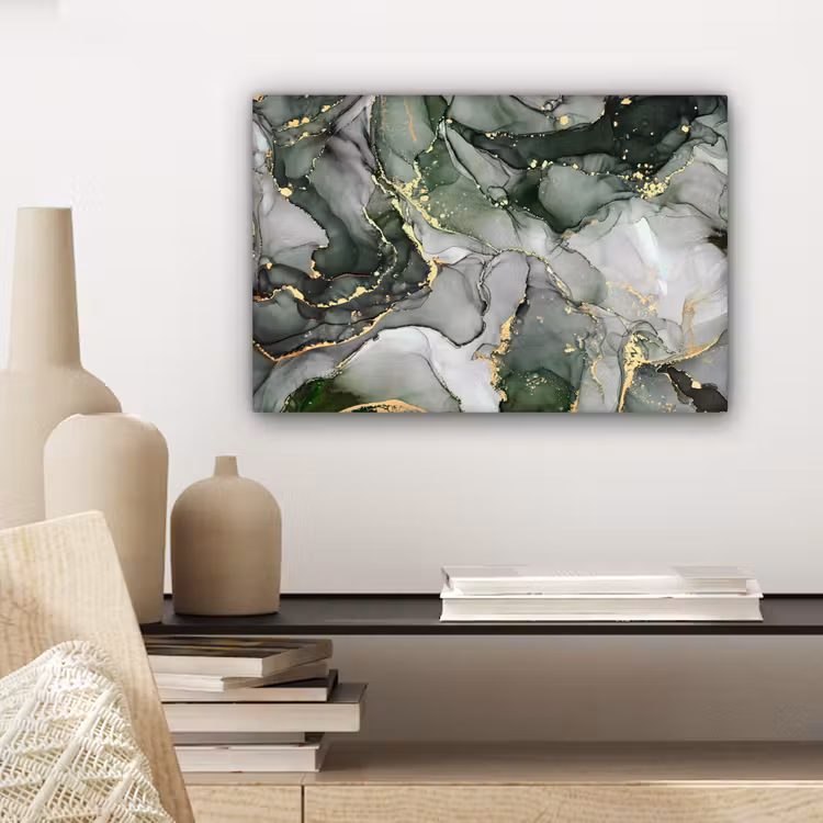 Canvas schilderij - Luxe - Marmer - Groen — 5