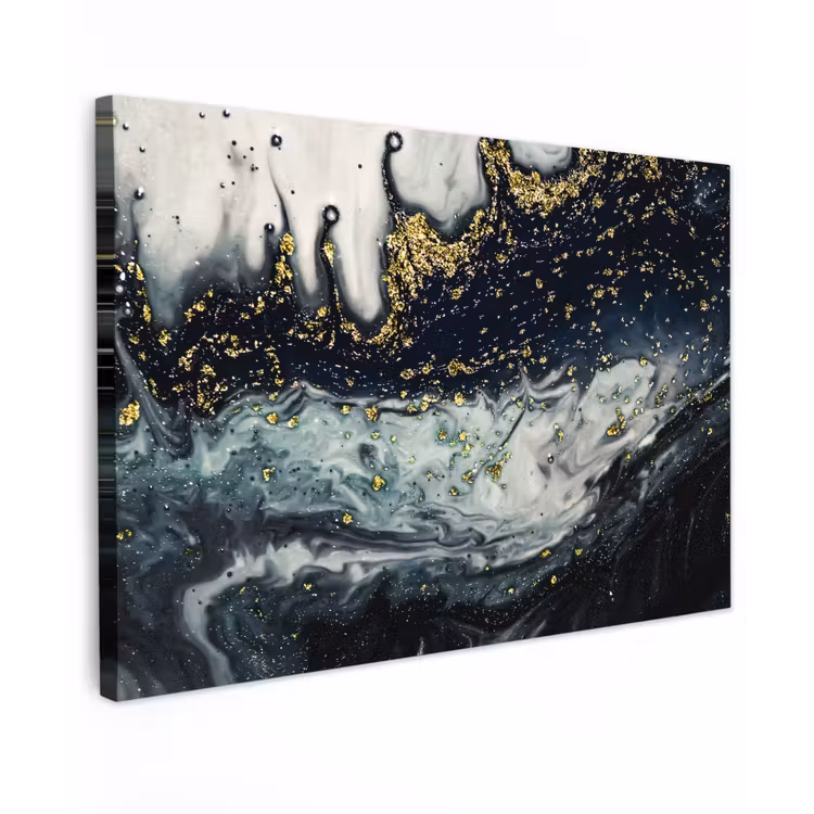 Canvas schilderij - Marmer - Abstract - Goud - Luxe — 1