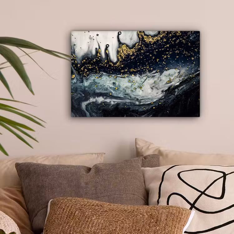 Canvas schilderij - Marmer - Abstract - Goud - Luxe — 2