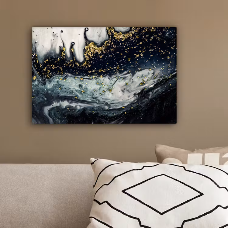 Canvas schilderij - Marmer - Abstract - Goud - Luxe — 3