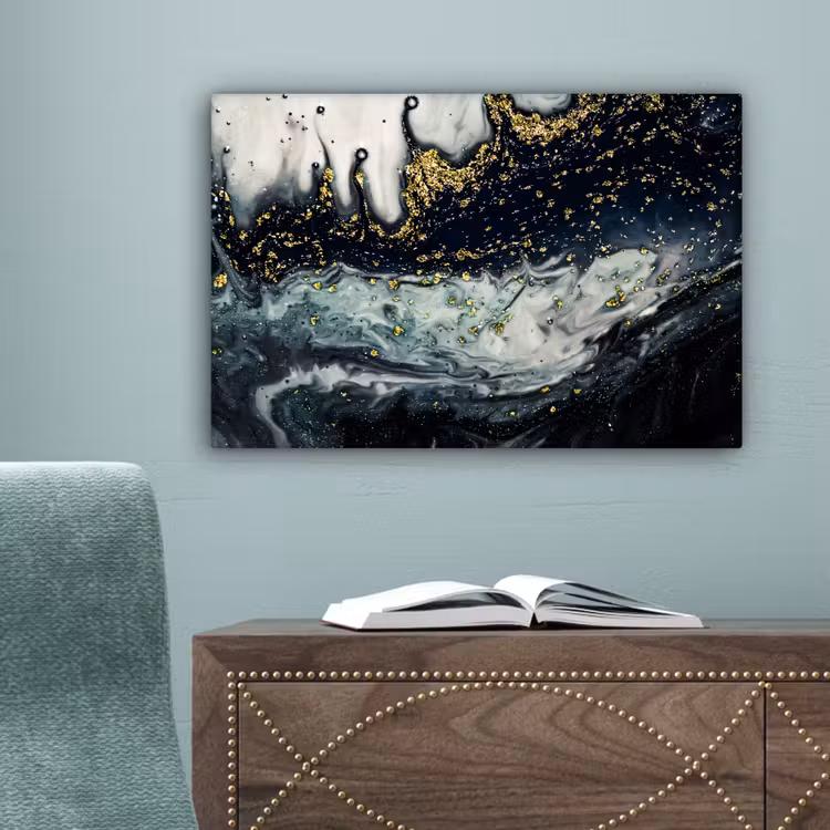 Canvas schilderij - Marmer - Abstract - Goud - Luxe — 4