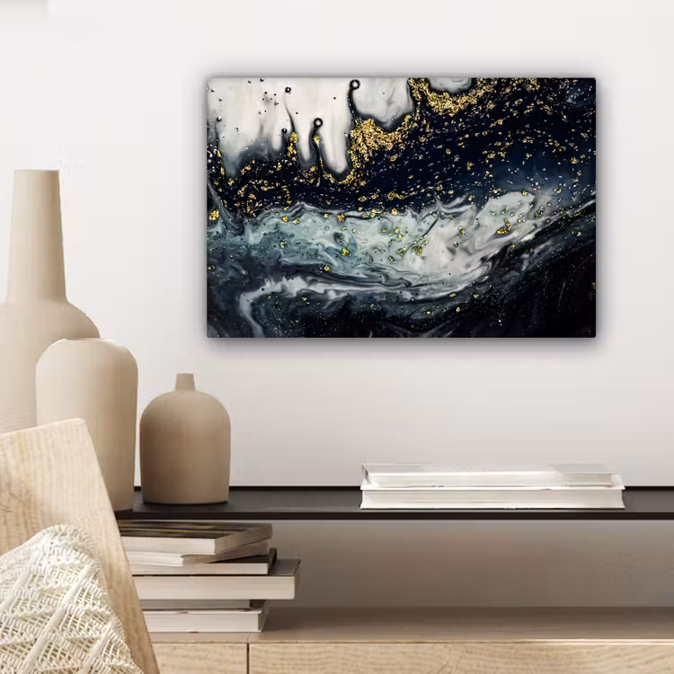 Canvas schilderij - Marmer - Abstract - Goud - Luxe — 5
