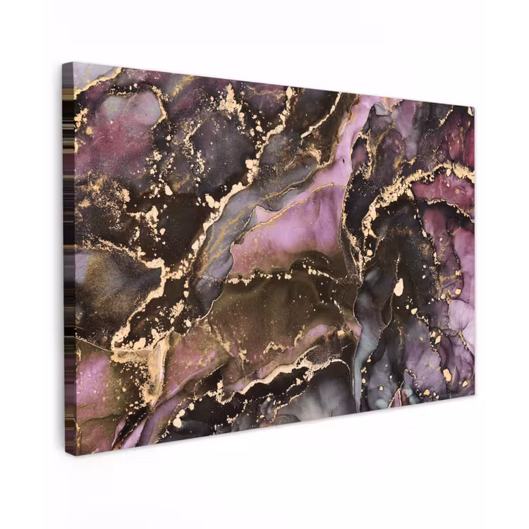 Canvas schilderij - Marmer - Gold - Steen - Abstract — 1