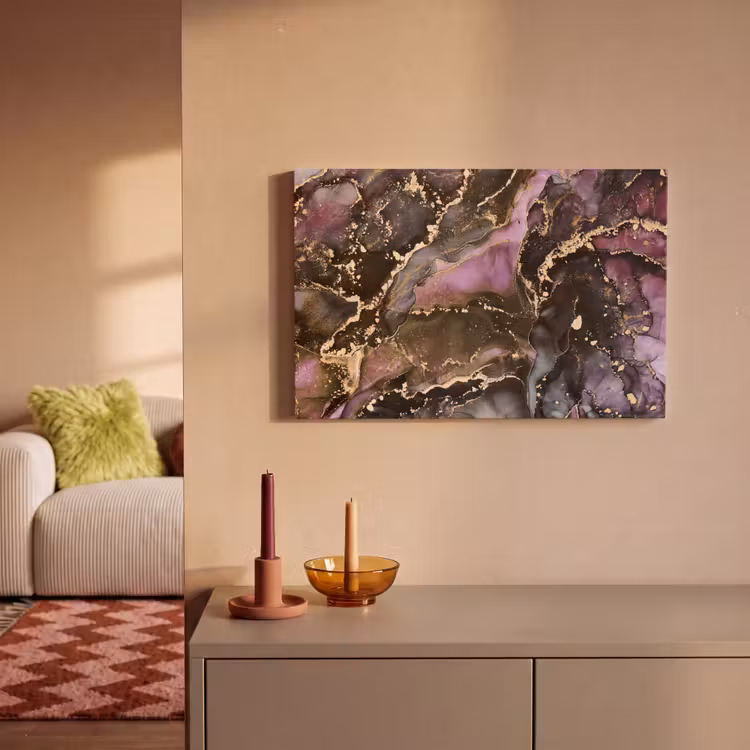 Canvas schilderij - Marmer - Gold - Steen - Abstract — 2