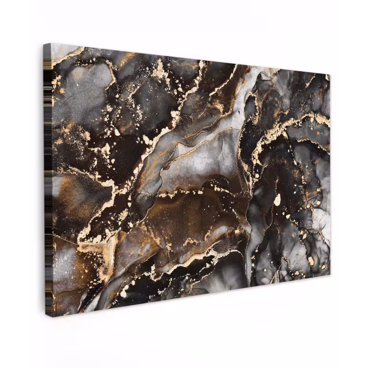 Canvas schilderij - Marmer - Goud - Glitter - Luxe — 1