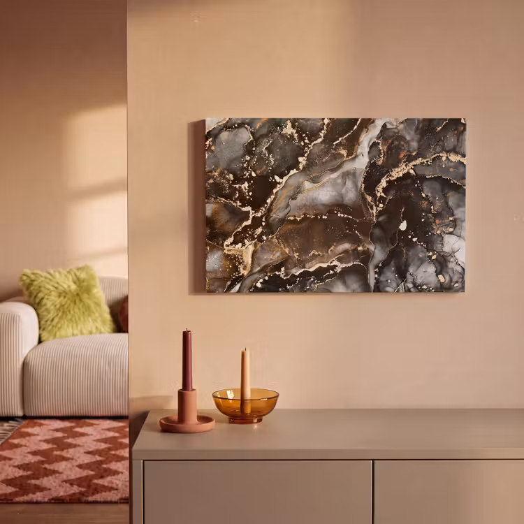 Canvas schilderij - Marmer - Goud - Glitter - Luxe — 2