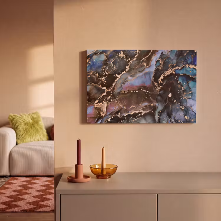 Canvas schilderij - Marmer - Goud - Rosé — 2