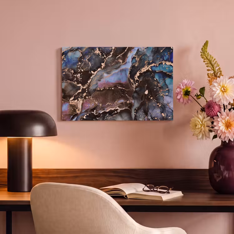 Canvas schilderij - Marmer - Goud - Rosé — 4