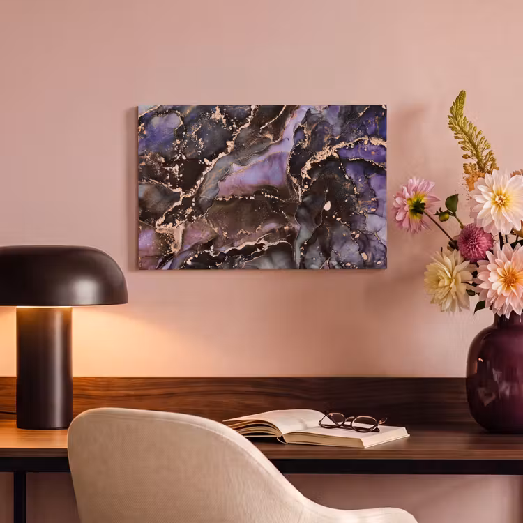 Canvas schilderij - Marmer - Goud - Roze — 4