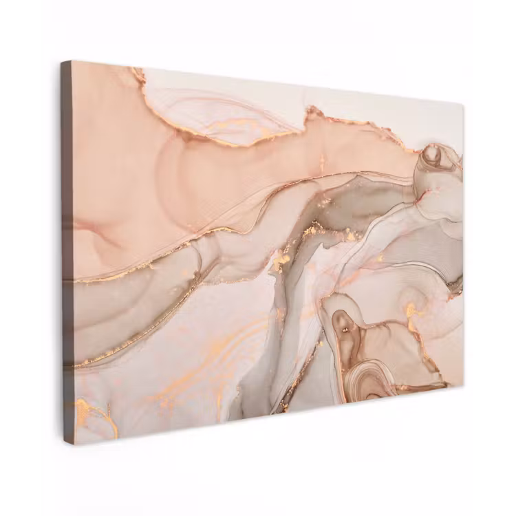 Canvas schilderij - Marmer - Roze - Rosé — 1