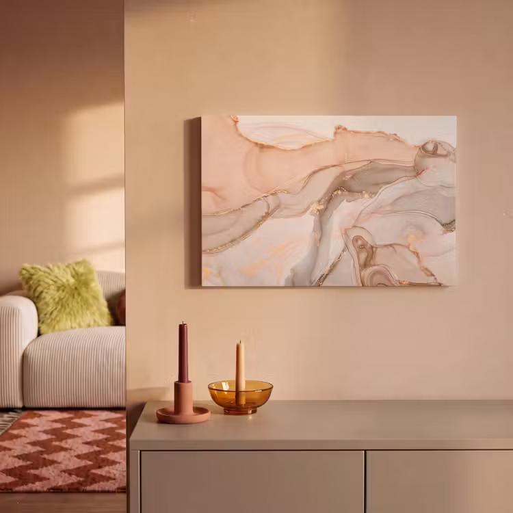 Canvas schilderij - Marmer - Roze - Rosé — 2