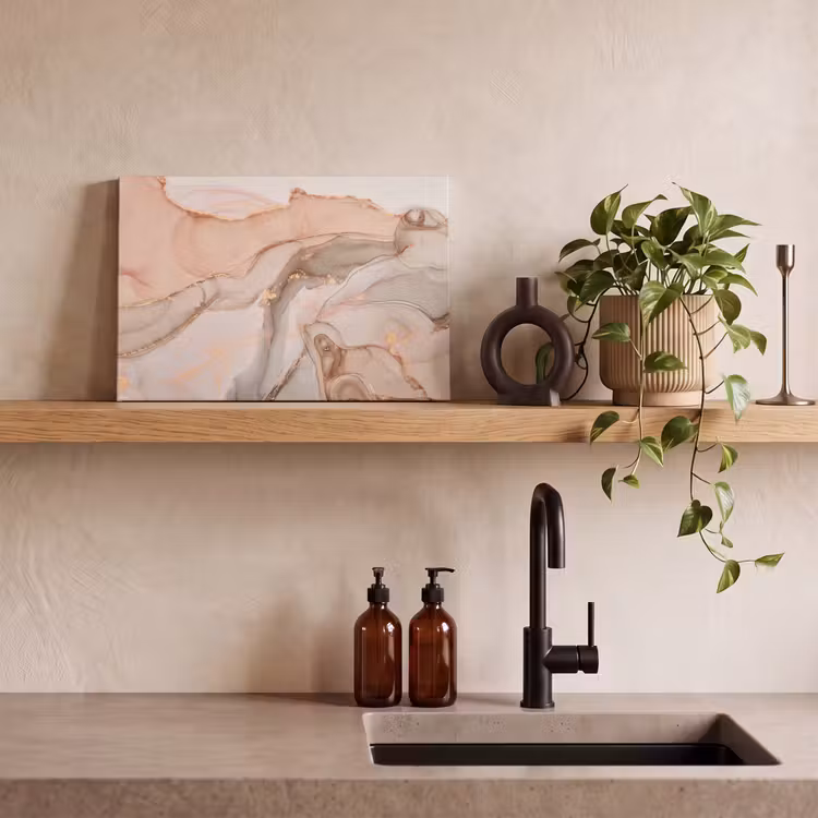 Canvas schilderij - Marmer - Roze - Rosé — 3
