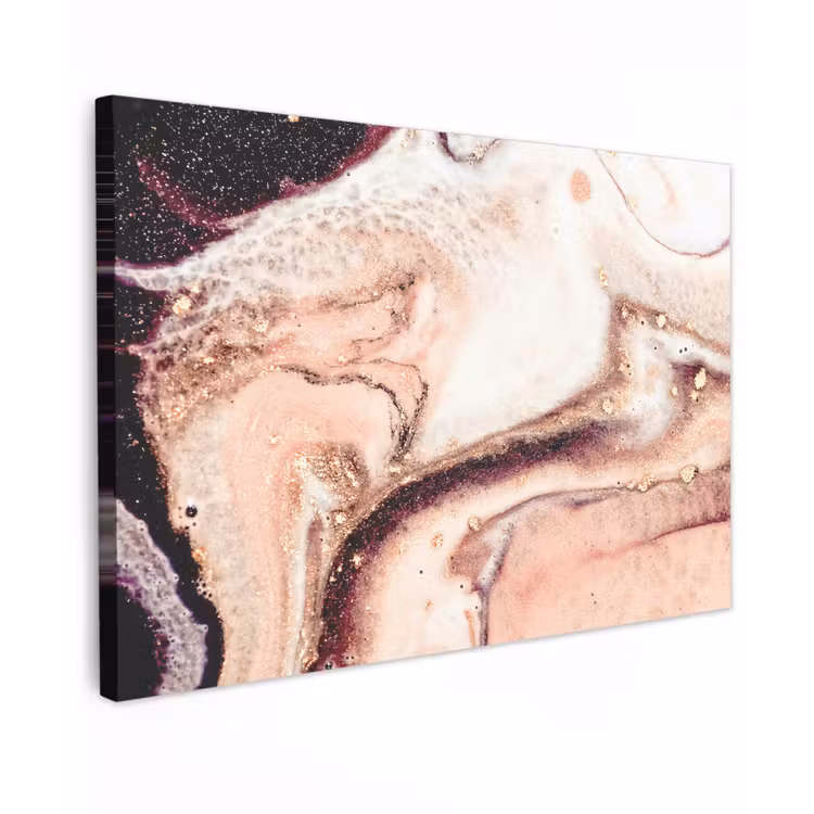 Canvas schilderij - Steen - Marmer - Edelsteen - Abstract - Natuur - Roze — 1