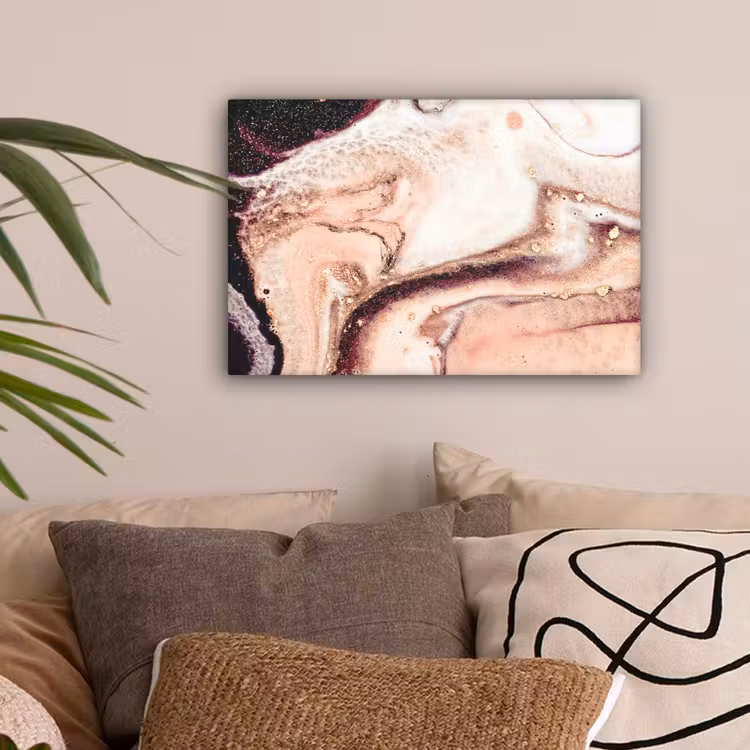 Canvas schilderij - Steen - Marmer - Edelsteen - Abstract - Natuur - Roze — 2