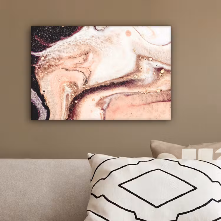 Canvas schilderij - Steen - Marmer - Edelsteen - Abstract - Natuur - Roze — 3
