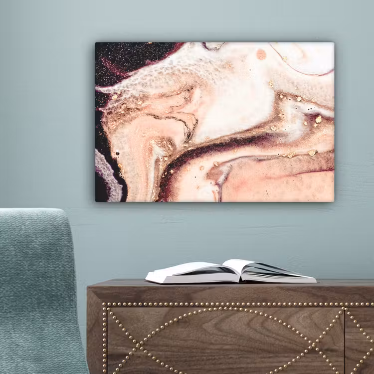 Canvas schilderij - Steen - Marmer - Edelsteen - Abstract - Natuur - Roze — 4