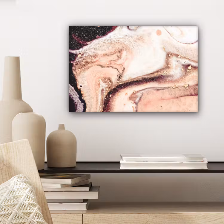 Canvas schilderij - Steen - Marmer - Edelsteen - Abstract - Natuur - Roze — 5