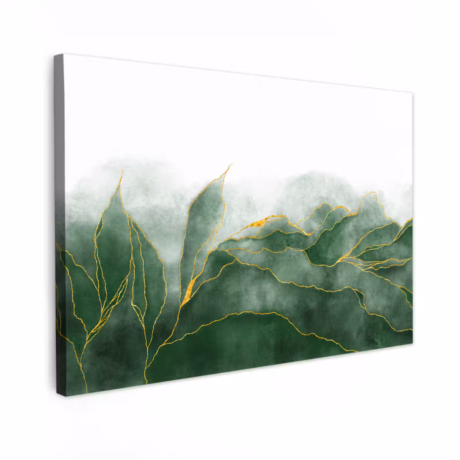 Canvas schilderij - Marmer - Groen - Luxe - Goud - Marmerlook — 1