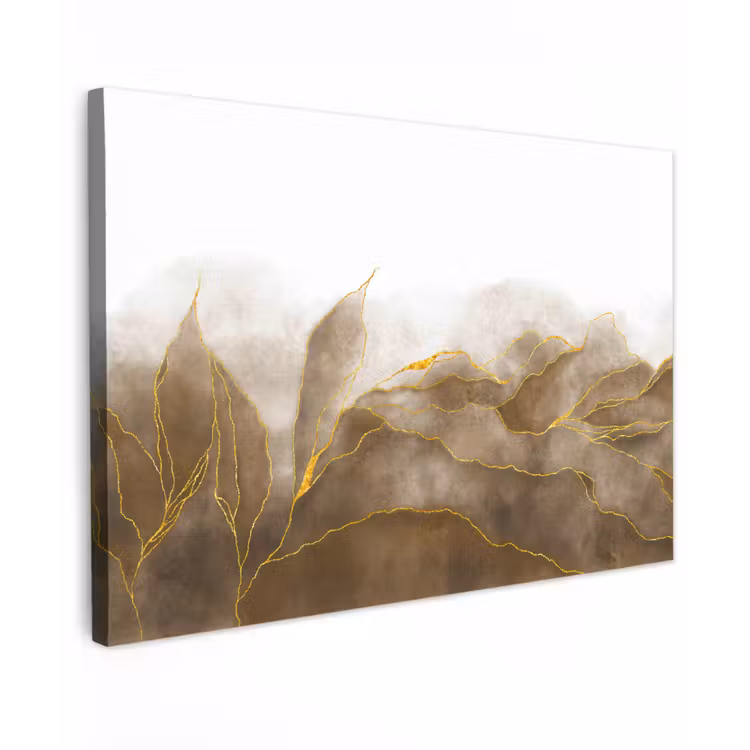 Canvas schilderij - Marmer - Goud - Bruin - Textuur - Marmerlook — 1