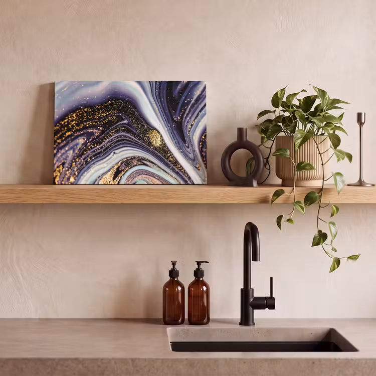 Canvas schilderij - Marmer - Paars - Luxe - Marmerlook - Glitter — 2