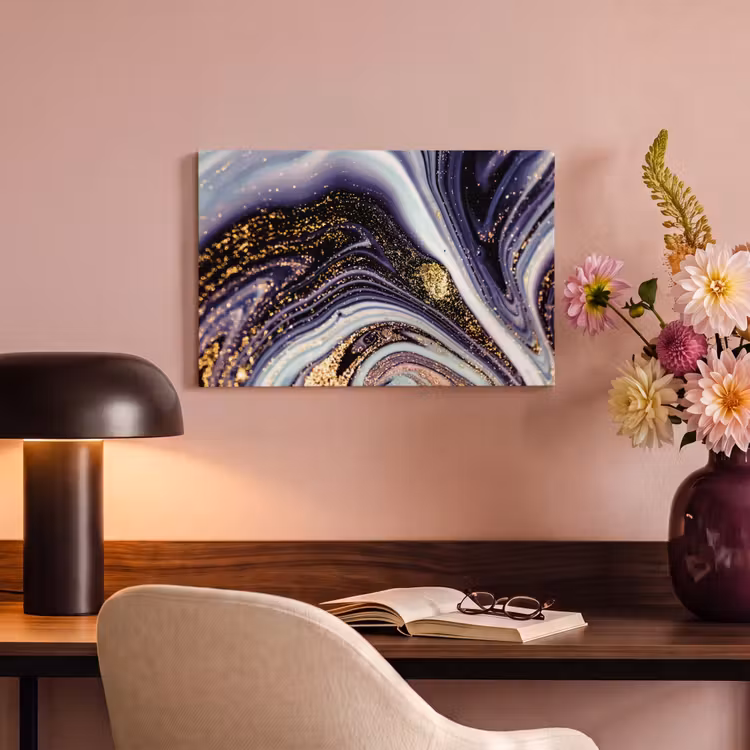 Canvas schilderij - Marmer - Paars - Luxe - Marmerlook - Glitter — 3