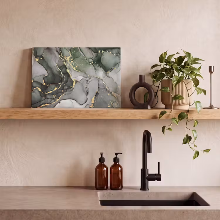 Canvas schilderij - Luxe - Marmer - Groen — 3