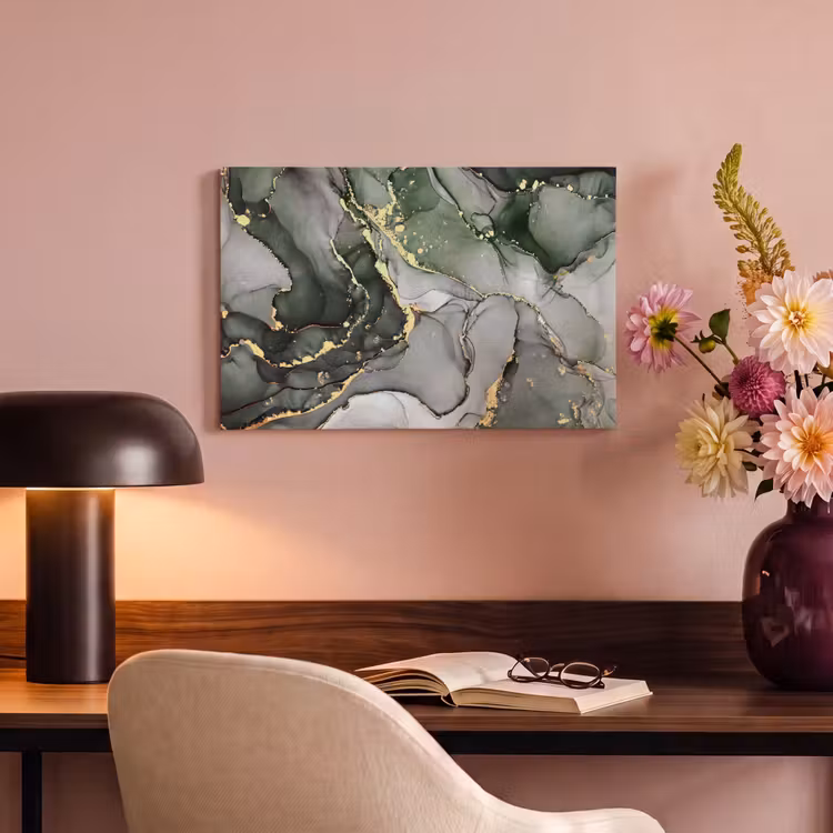 Canvas schilderij - Luxe - Marmer - Groen — 4