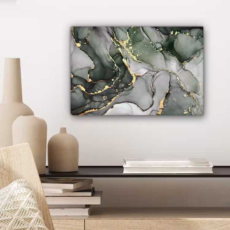 Canvas schilderij - Luxe - Marmer - Groen — 5