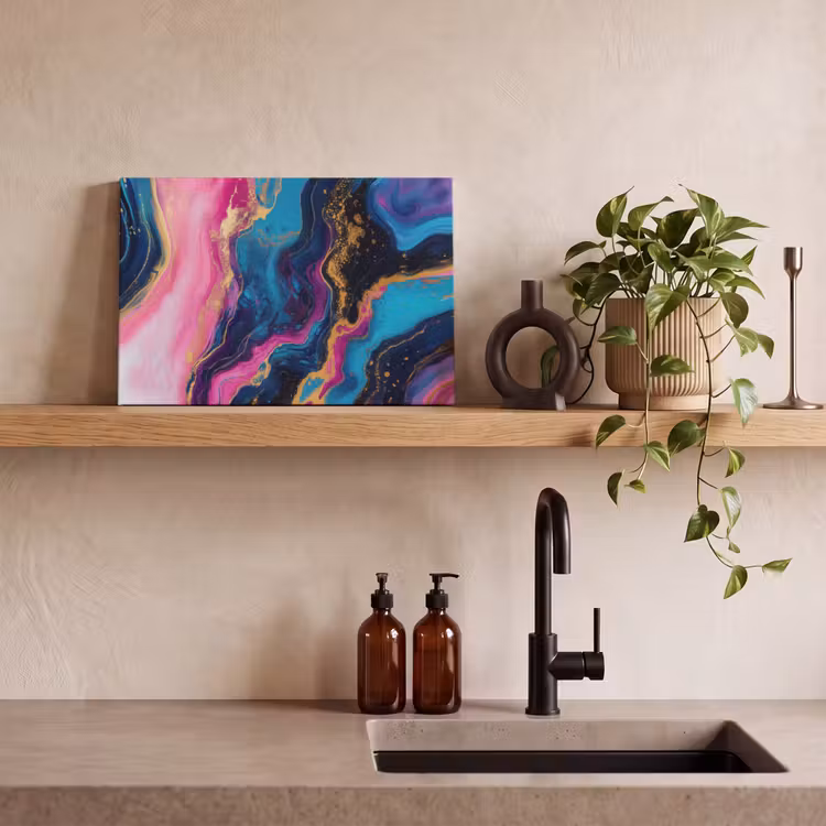 Canvas schilderij - Marmer - Modern - Goud — 3