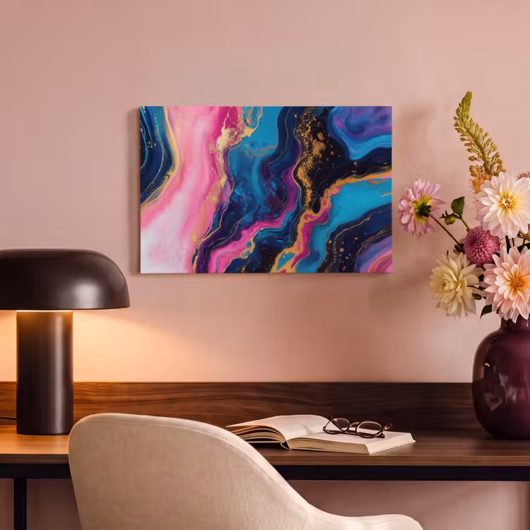Canvas schilderij - Marmer - Modern - Goud — 4
