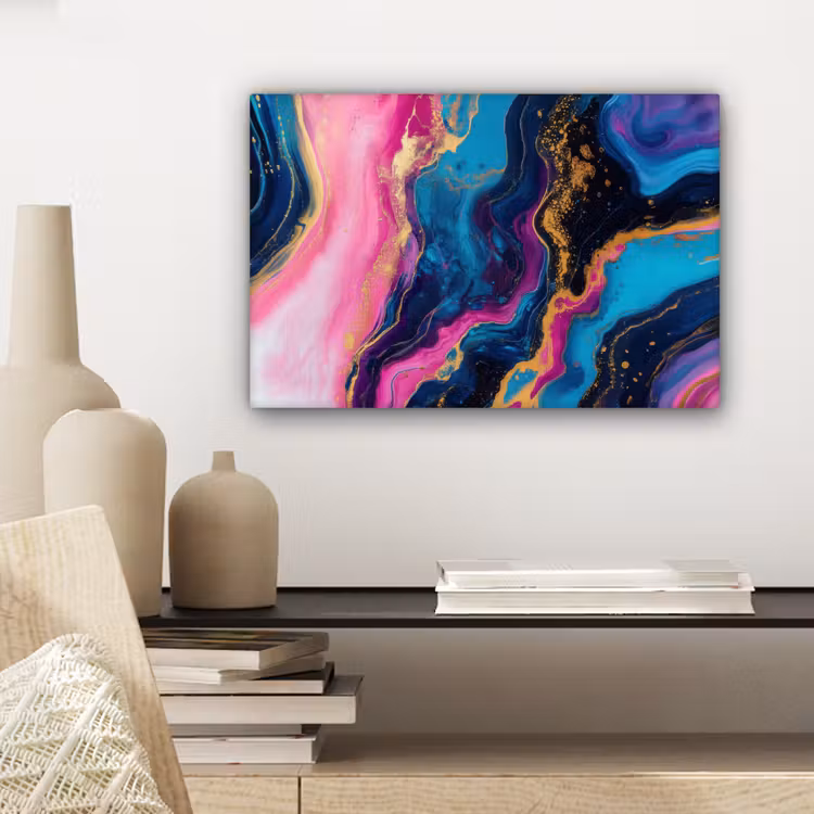 Canvas schilderij - Marmer - Modern - Goud — 5
