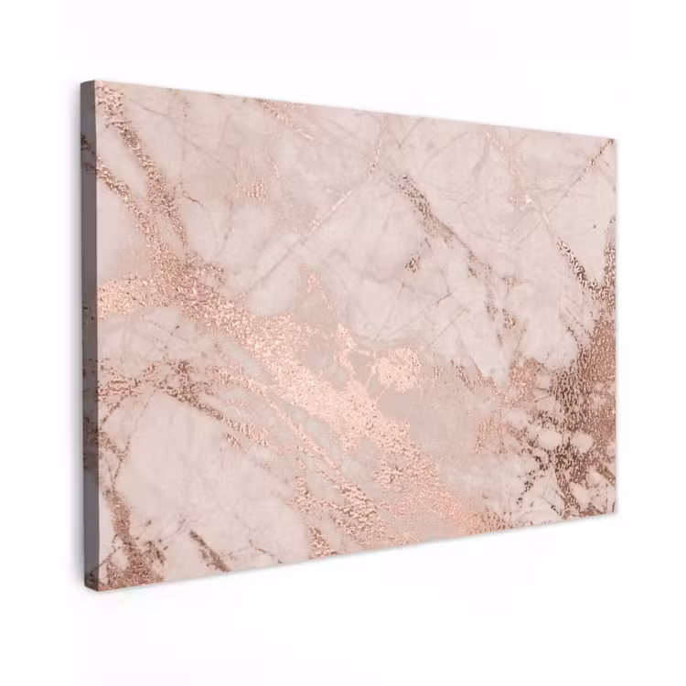 Canvas schilderij - Marmer - Roze - Luxe - Marmerlook - Glitter - Design — 1