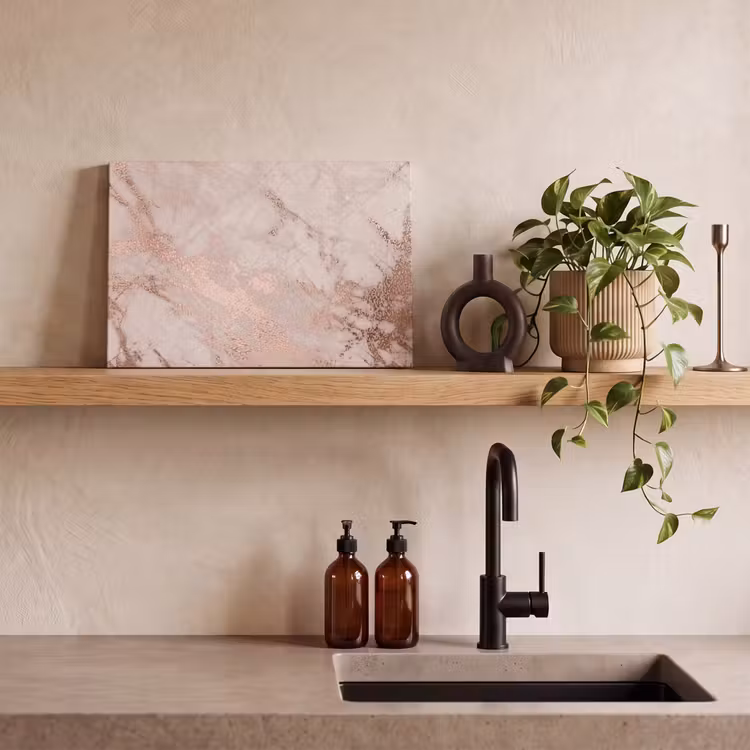 Canvas schilderij - Marmer - Roze - Luxe - Marmerlook - Glitter - Design — 3