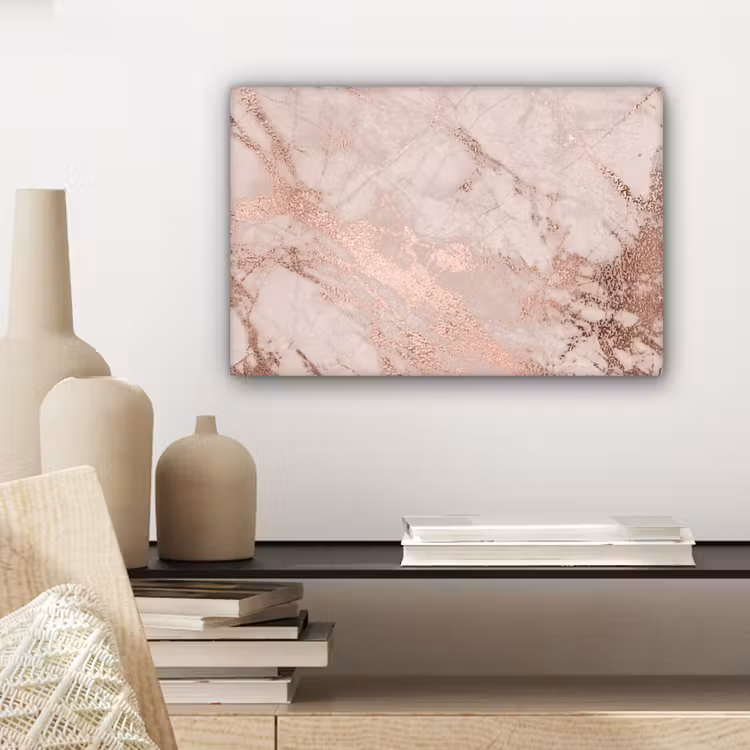 Canvas schilderij - Marmer - Roze - Luxe - Marmerlook - Glitter - Design — 5