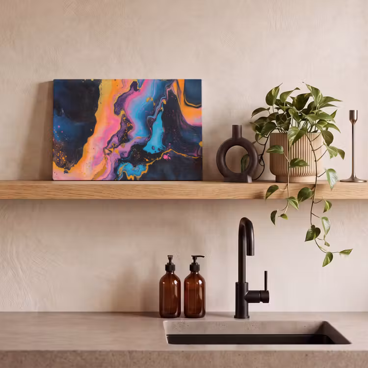 Canvas schilderij - Modern - Marmer - Oranje — 3